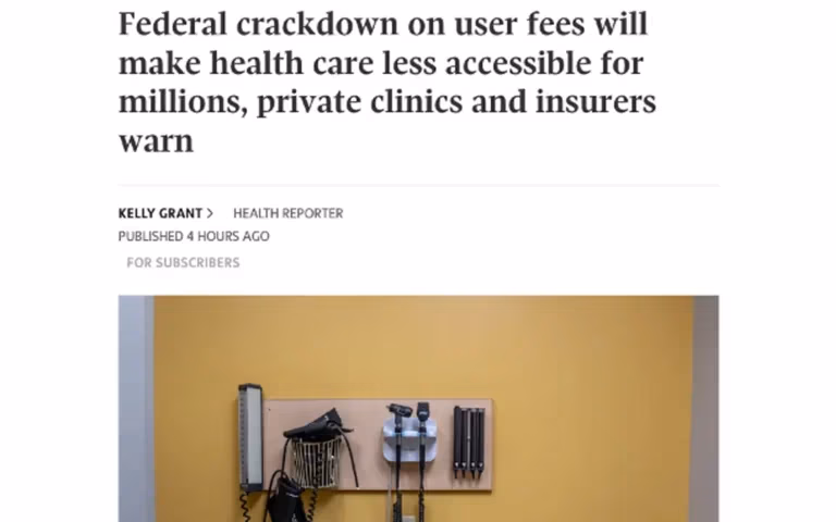 Federal crackdown on user fees will make health care less accessible for millions, private clinics and - Benefits Alliance