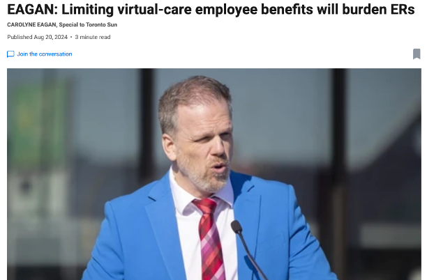 Limiting virtual-care employee benefits will burden Emergency Room Visits