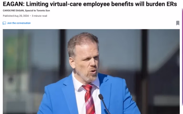 Limiting virtual-care employee benefits will burden Emergency Room Visits - Benefits Alliance
