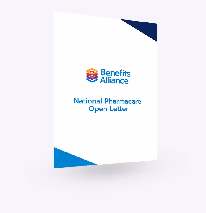 National Pharmacare Open Letter - Benefits Alliance