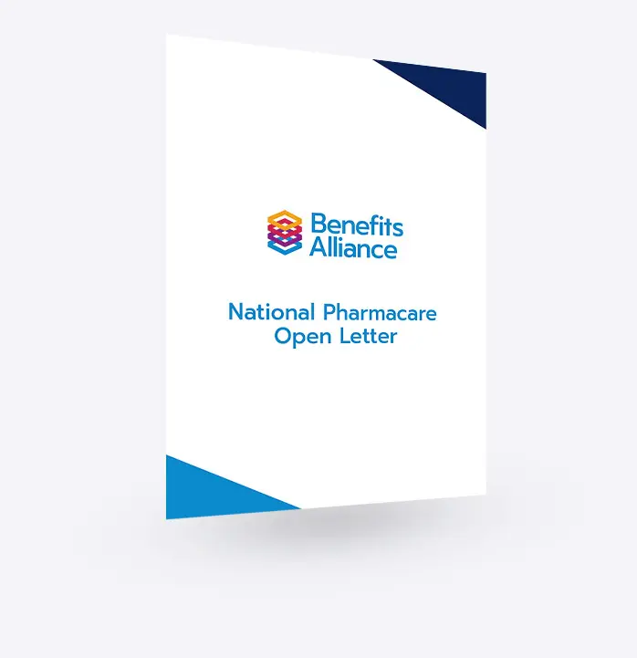 National Pharmacare Open Letter - Benefits Alliance