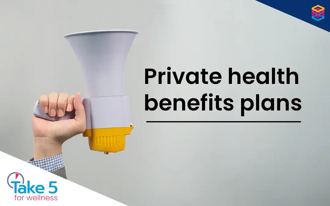 plan members | hand holding a mega phone with the message private health benefits plans next to it - Benefits Alliance