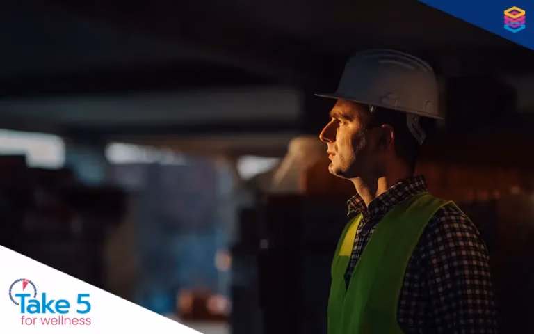 The men are not alright | Construction worker looking into the distance - Benefits Alliance