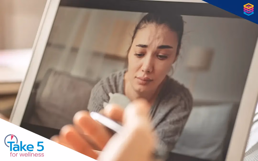Filling the pediatric gap in virtual care | Therapist talking to a teenager via virtual conference - Benefits Alliance